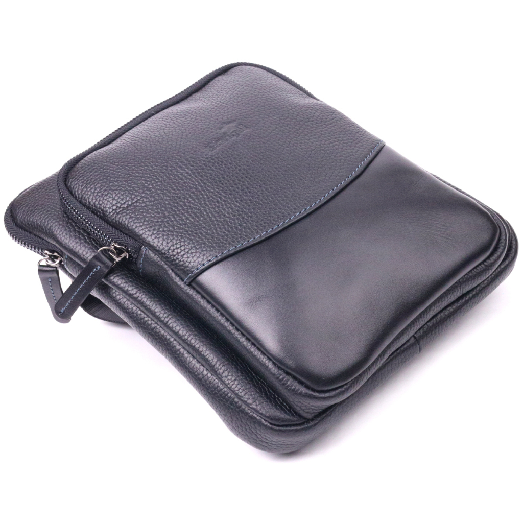 Сумка Shvigel З комбінованої натуральної шкіри Чорна (18720) - зображення 5