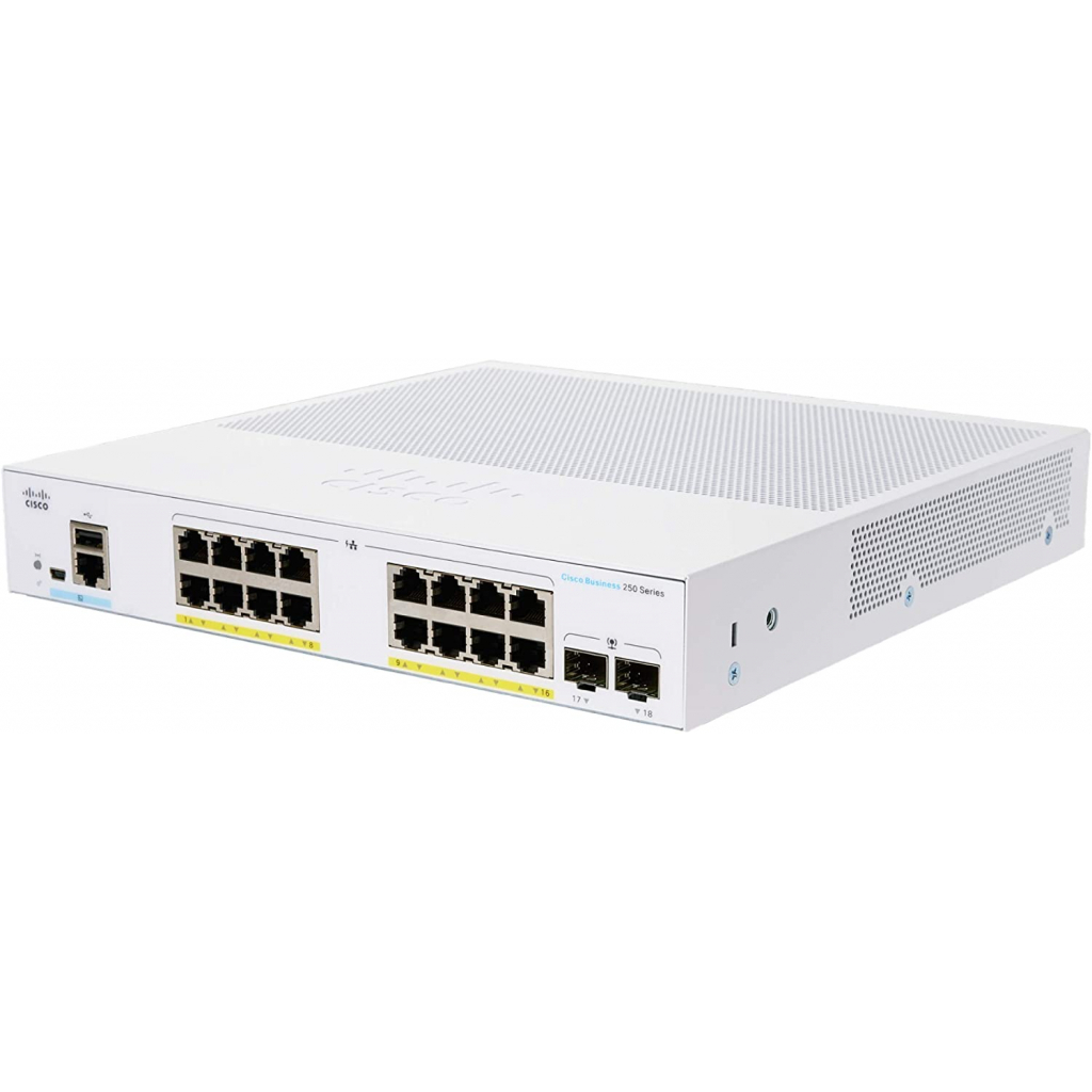 Комутатор мережевий Cisco CBS250-16P-2G-EU - зображення 1