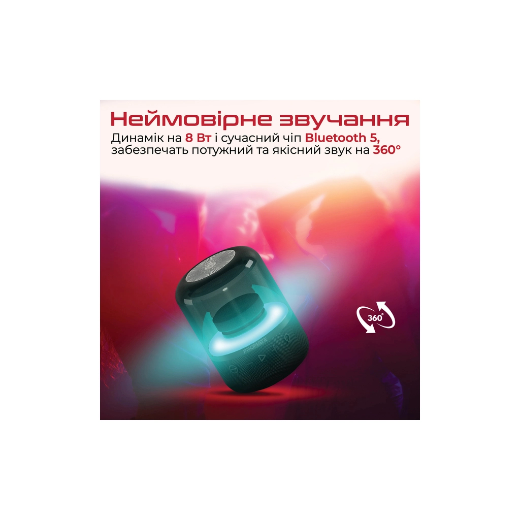 Акустична система Promate Glitz Black (glitz.black) - зображення 3