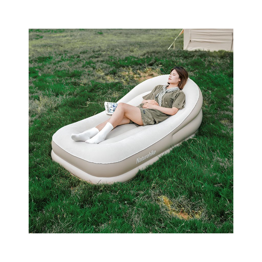 Матрац надувний Naturehike CNK2300DZ020 180 х 90 см з підголовником бежевий (6976023922480) - зображення 6
