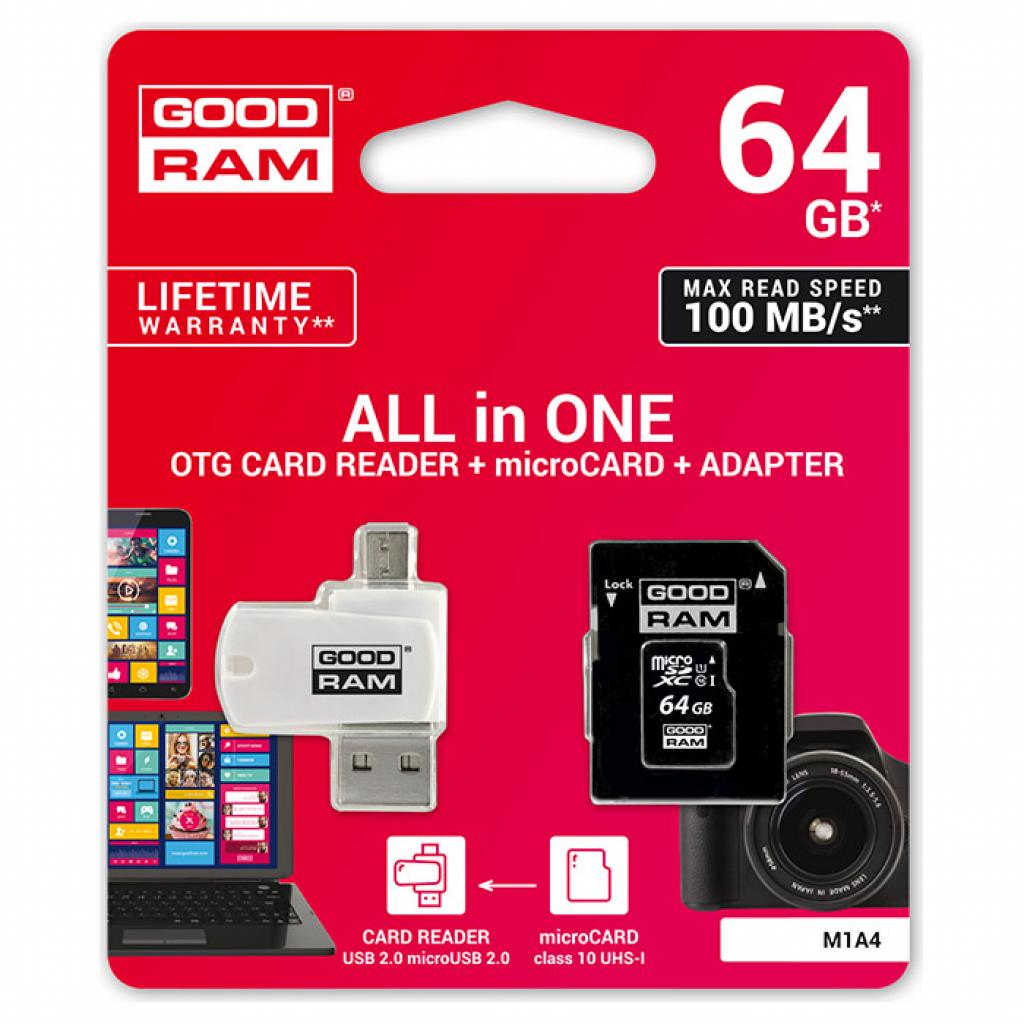 Карта пам'яті Goodram 64GB microSDXC class 10 UHS-I (M1A4-0640R12) - зображення 2