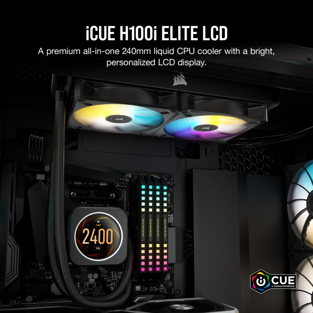 Система рідинного охолодження Corsair iCUE H100i Elite LCD Display Liquid CPU (CW-9060061-WW) - зображення 12