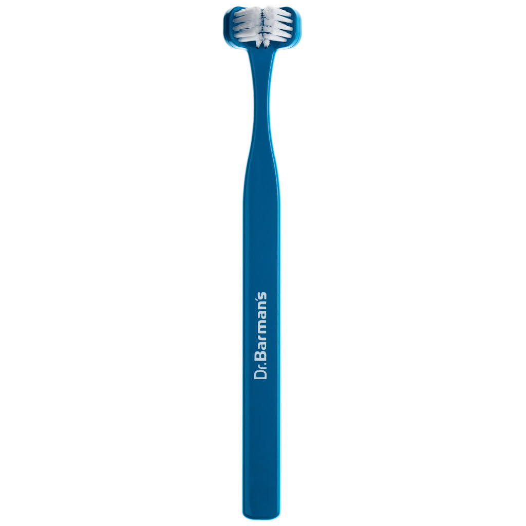 Зубна щітка Dr. Barman's Superbrush Compact Тристороння М'яка Синя (7032572876328-dark-blue) - зображення 1