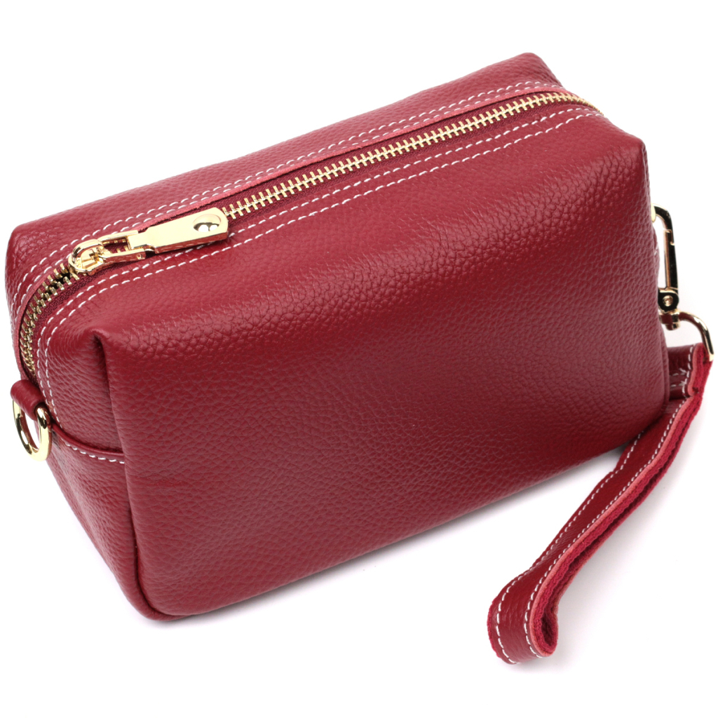 Сумка Vintage Жіноча з двома ременями з натуральної шкіри Бордова (22274) - зображення 2