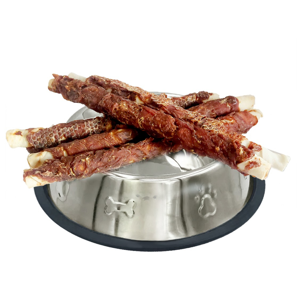 Ласощі для собак Lucky Star Куряче в'ялене м'ясо на супервеликій кальцінованій паличці 500 г (4820144302466) - зображення 1