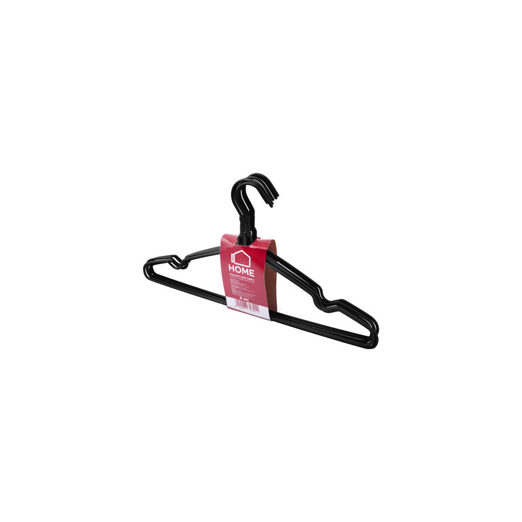 Плічка Idea Home Металеві в силіконі Чорні 39.4 х 21 х 0.3 см 8 шт. (6803804) - зображення 1