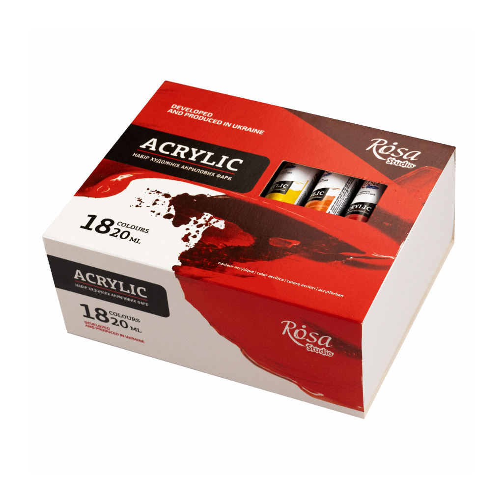 Акрилові фарби Rosa Studio 18 кольорів 20 мл (4823098538134) - изображение 1