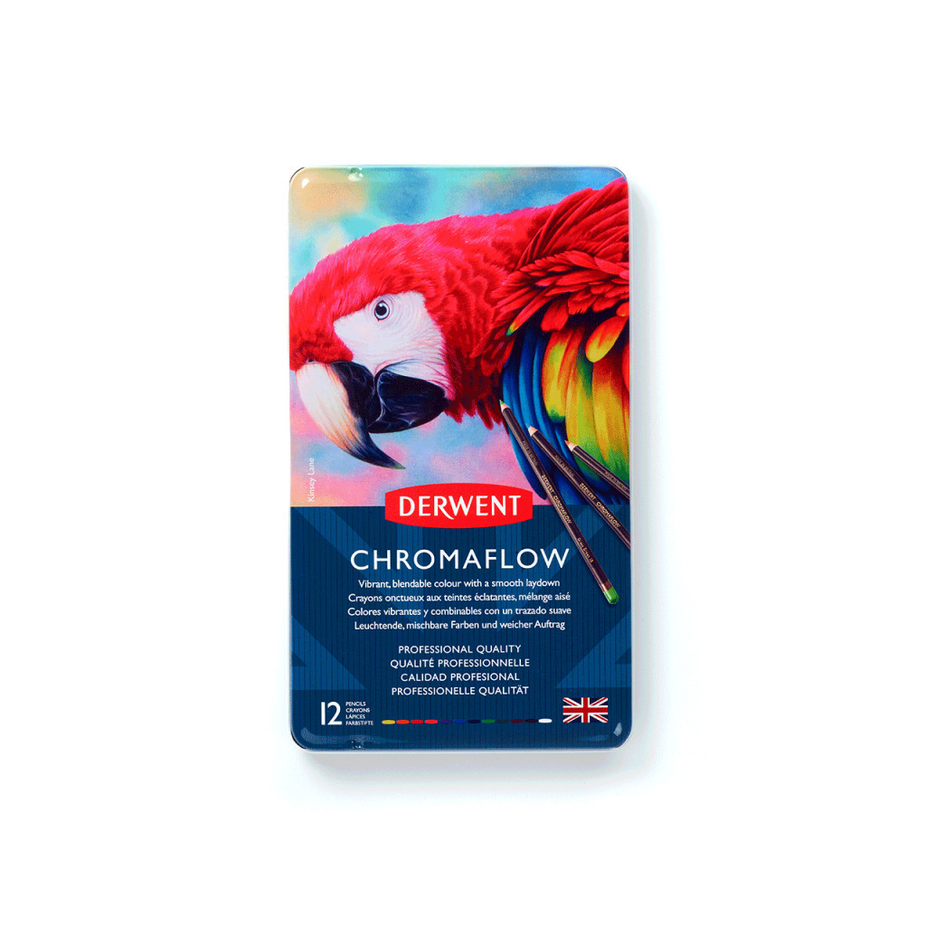 Олівці кольорові Derwent Chromaflow 12 кол. у металевому пеналі (5028252616119) - изображение 2