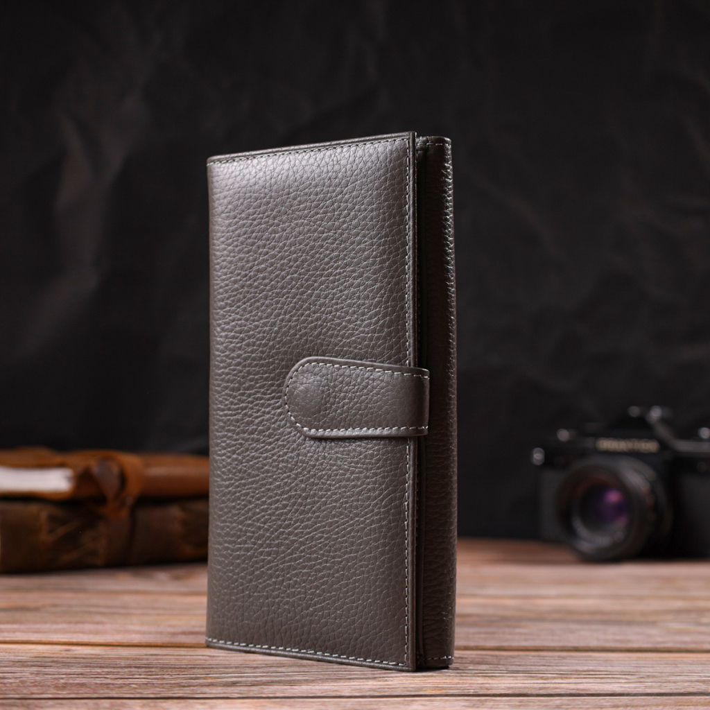 Портмоне Canpellini З натуральної шкіри флотар Сіре (21851) - зображення 9