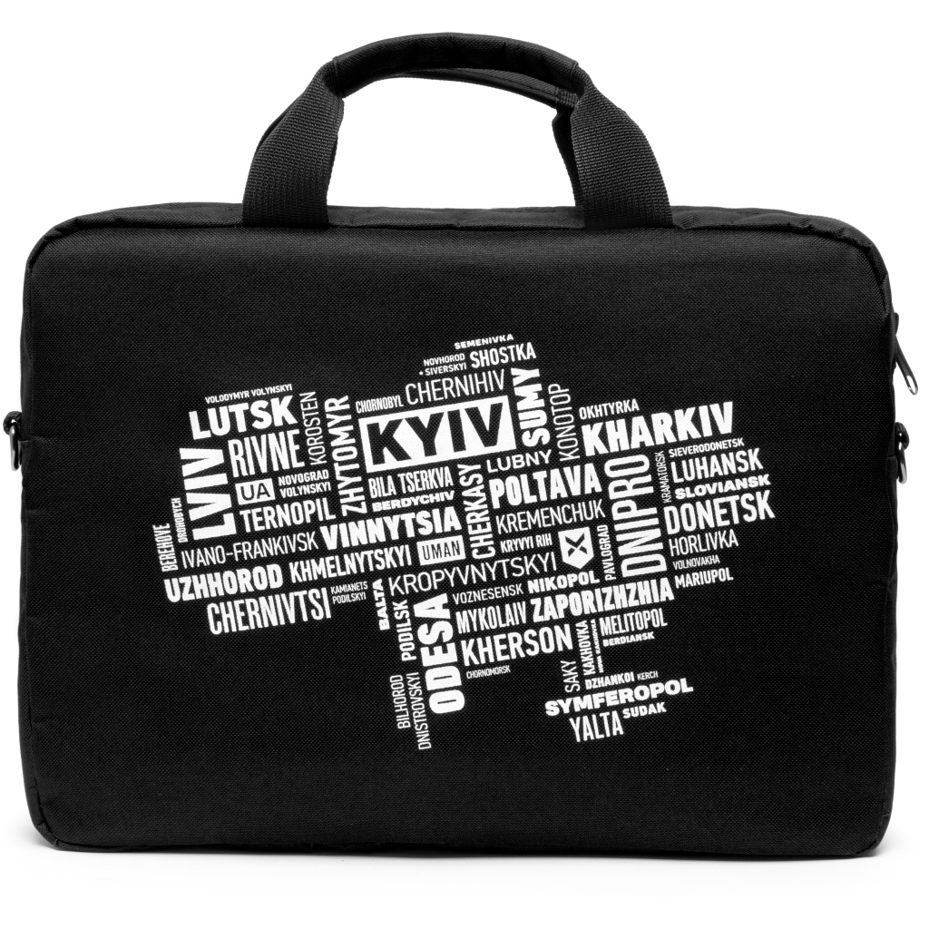 Сумка для ноутбука Vinga 14" NB1402 Black, white print (NB1402UWBK) - зображення 2