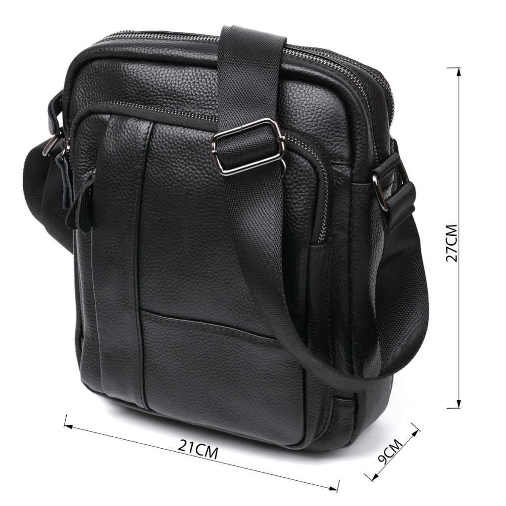 Сумка Vintage Шкіряна чоловіча Чорна (20677) - зображення 3