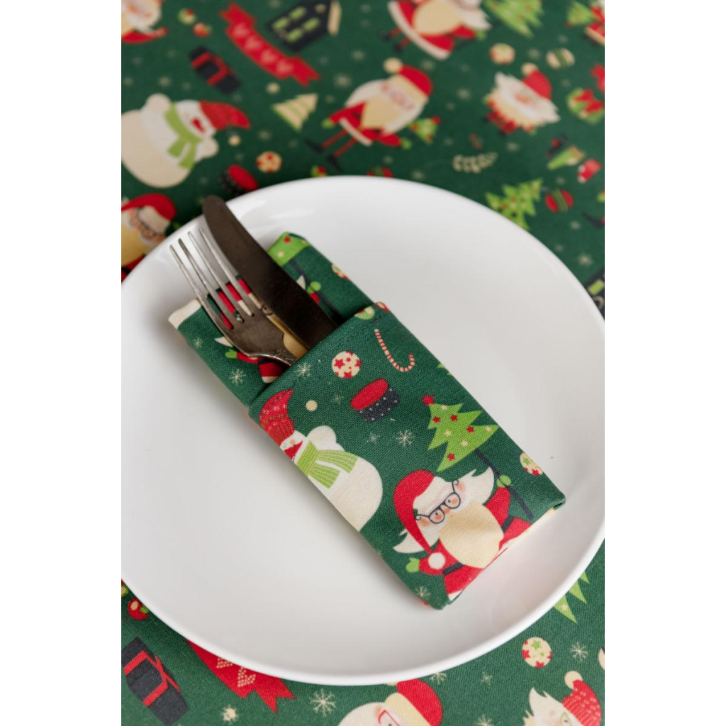 Серветка на стіл Прованс Санта на зеленому 40х40 см (035754) - зображення 3