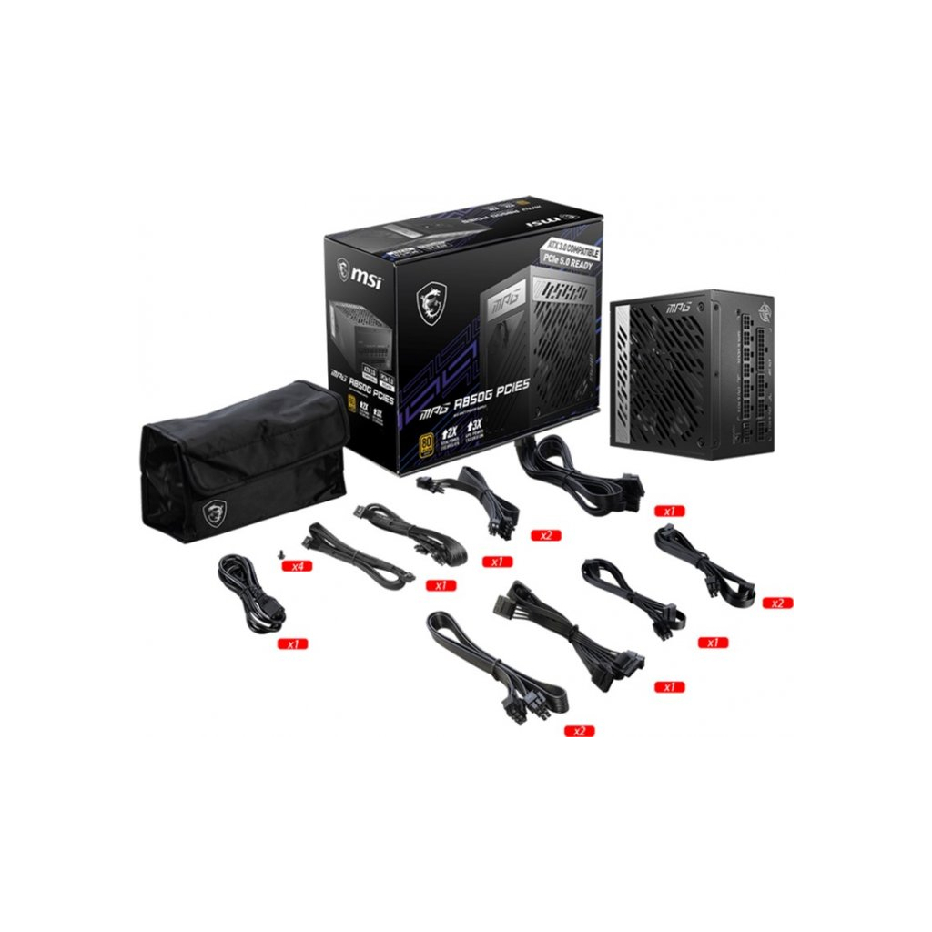 Блок живлення MSI 850W (MPG A850G PCIE5) - зображення 6