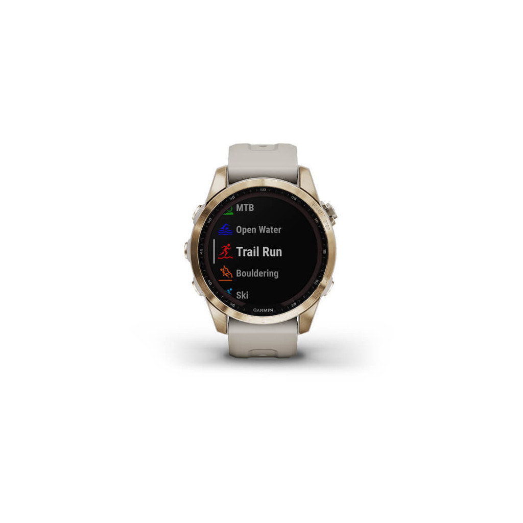 Смарт-годинник Garmin fenix 7S Sapphire Sol, Cream Gold Ti w/ Light Sand Band, GPS (010-02539-21) - зображення 7
