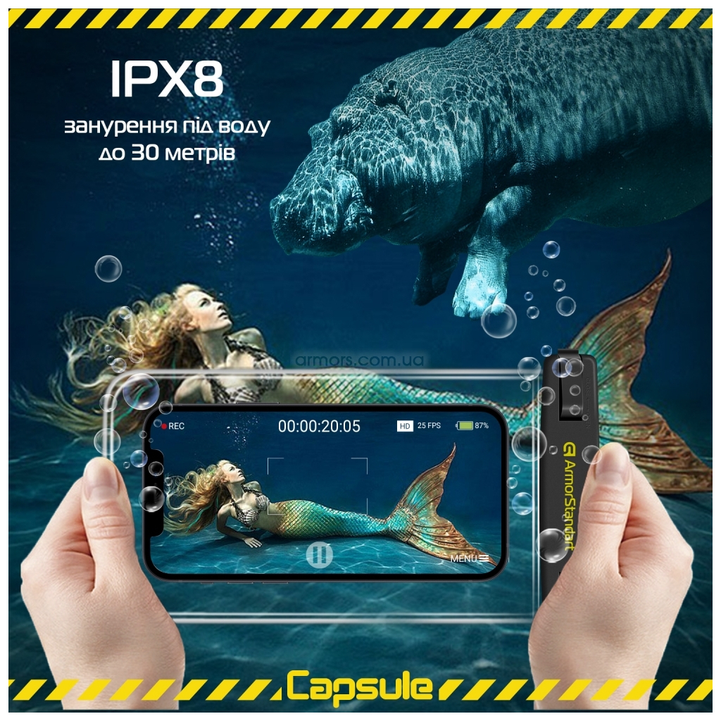 Чохол до мобільного телефона Armorstandart Capsule Waterproof Case Black (ARM59233) - зображення 4