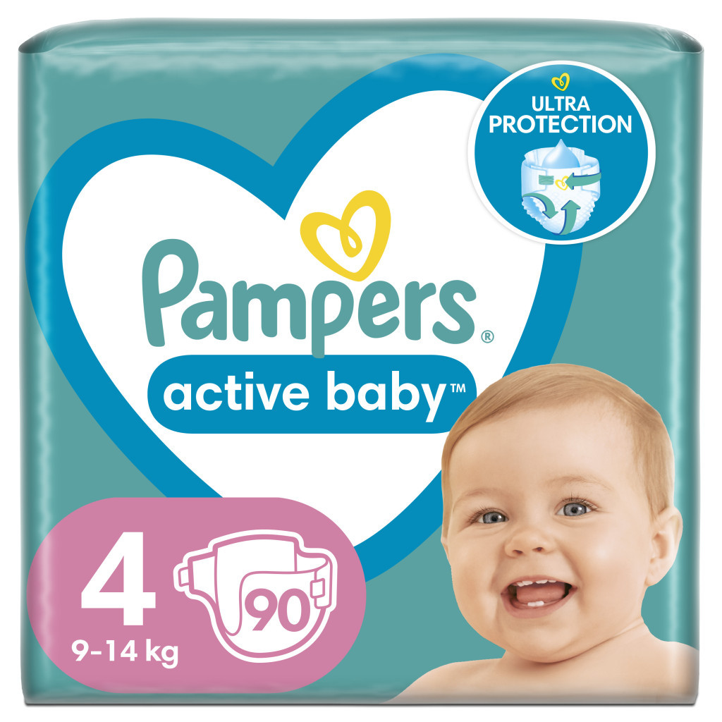 Підгузки Pampers Active Baby Maxi 4 (9-14 кг) 90 шт. (8001090950376) - зображення 1