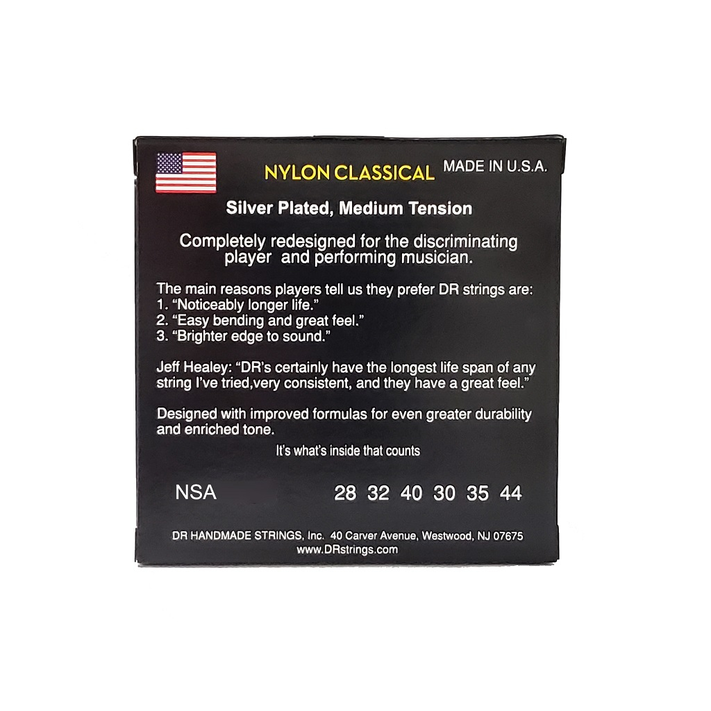 Струни для гітари DR Strings Classical Nylon Hard Tension (NSA) - зображення 3