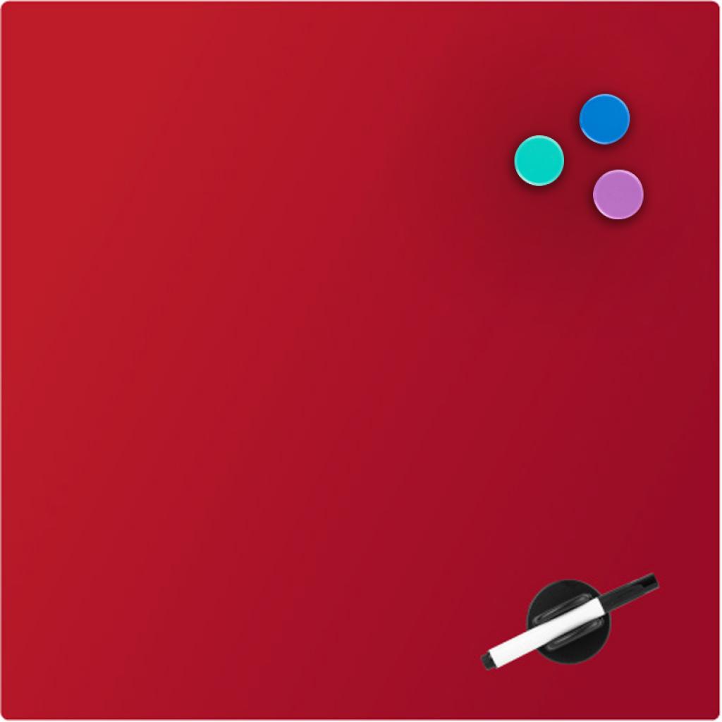 Офісна дошка Axent скляна магнітно-маркерна 45х45 см, червона (9614-06-А) - зображення 1