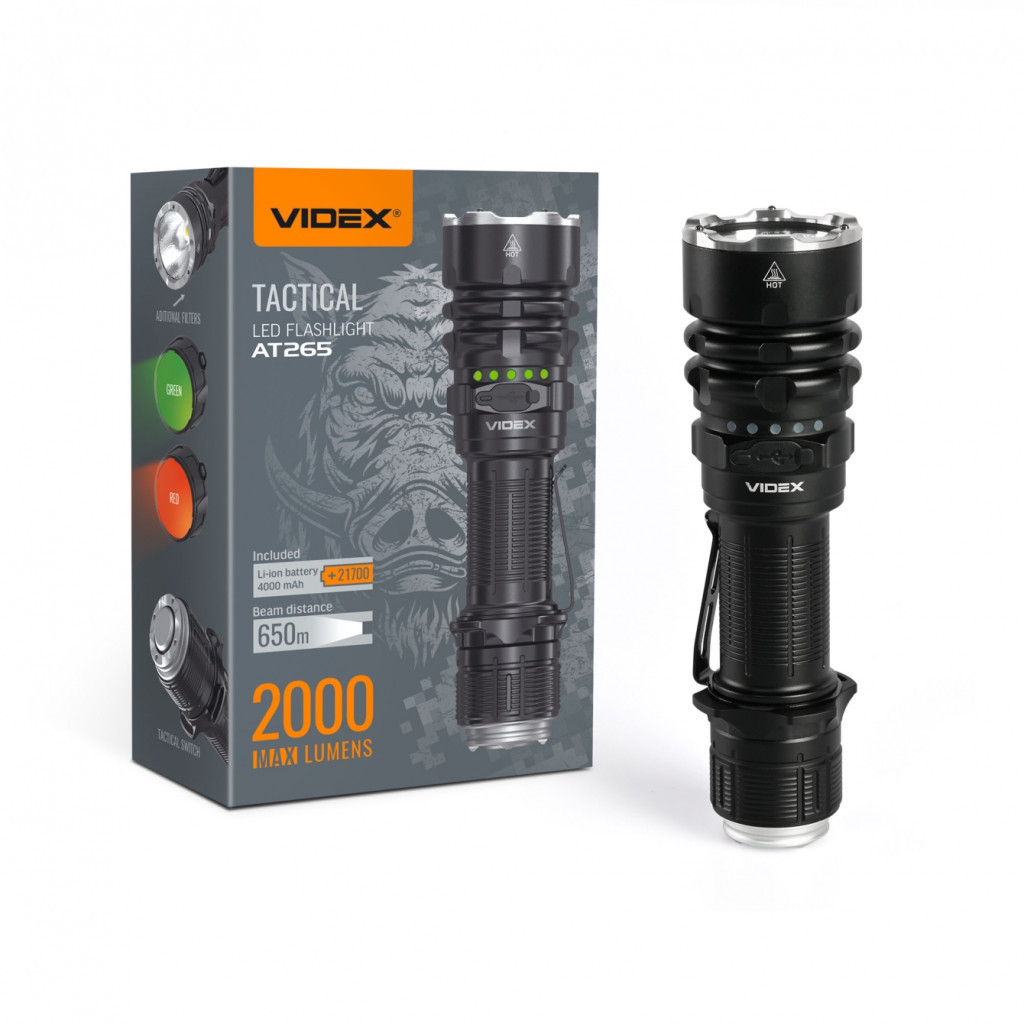 Ліхтар Videx Тактичний 2000Lm 6500K (VLF-AT265) - зображення 1