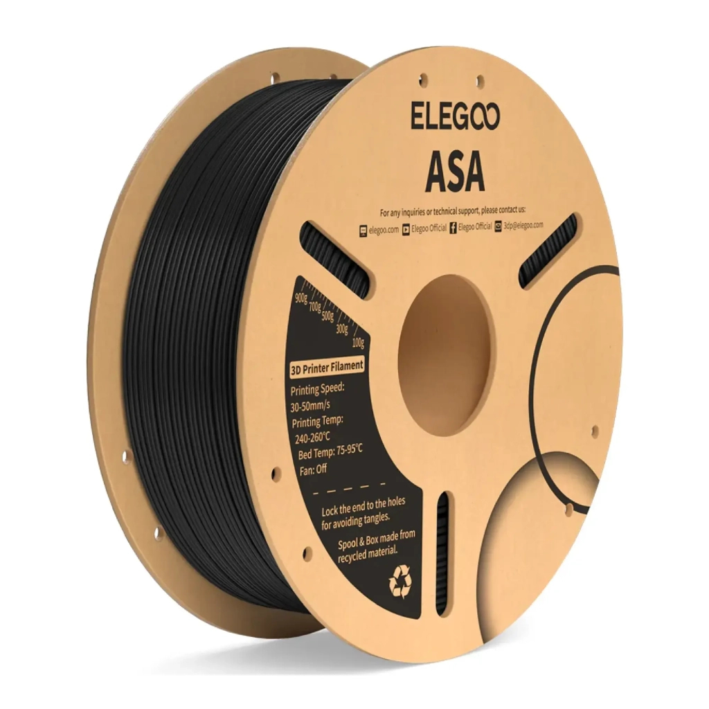 Пластик для 3D-принтера ELEGOO ASA 1кг, 1.75мм, black (50.203.0182) - зображення 1