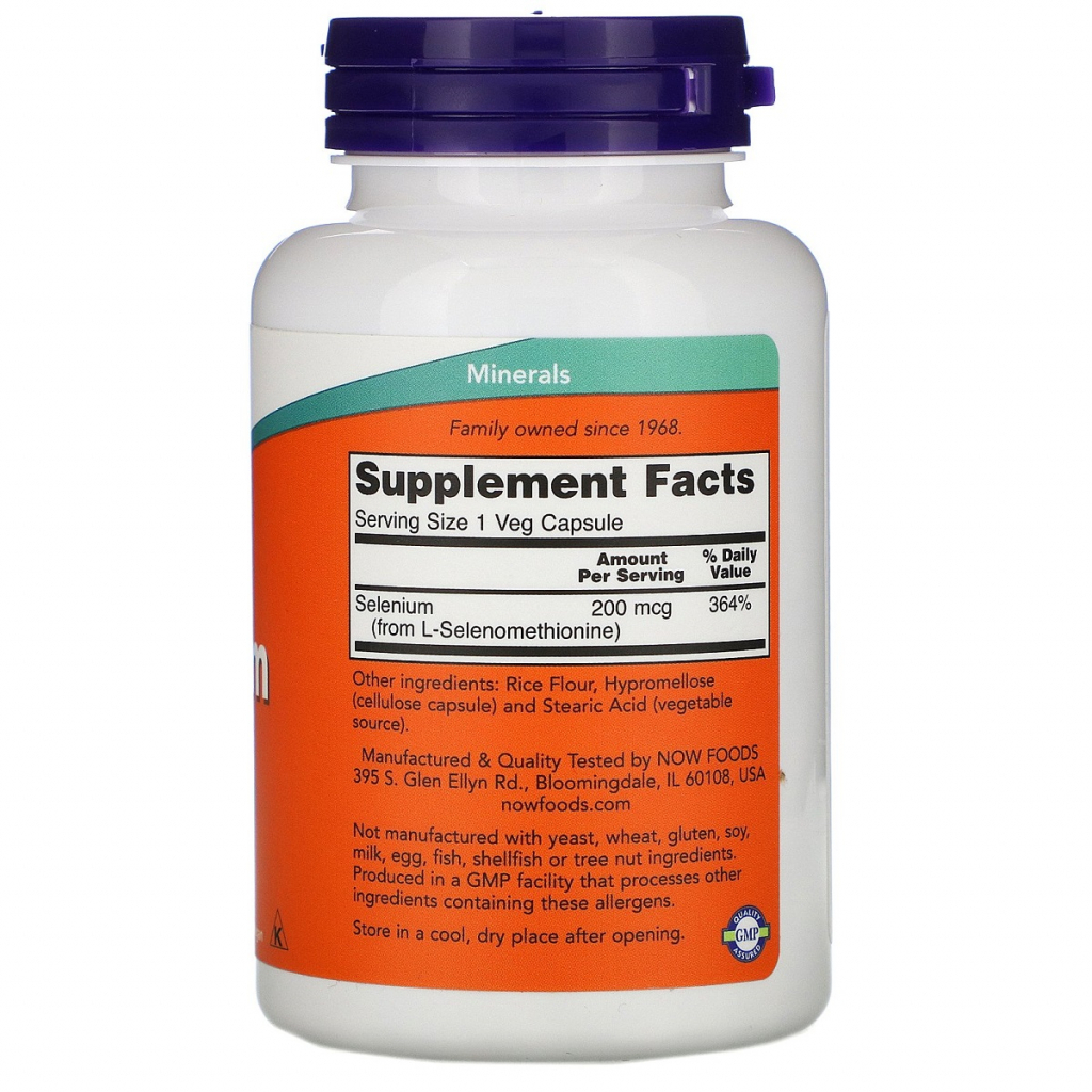 Мінерали Now Foods Селен 200 мкг, 180 гелевих капсул (NOW-01486) - зображення 2