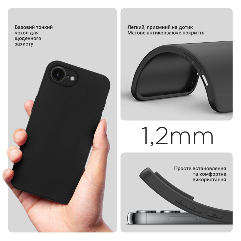 Чохол до мобільного телефона BeCover Apple iPhone 16e Black (713238) - зображення 3
