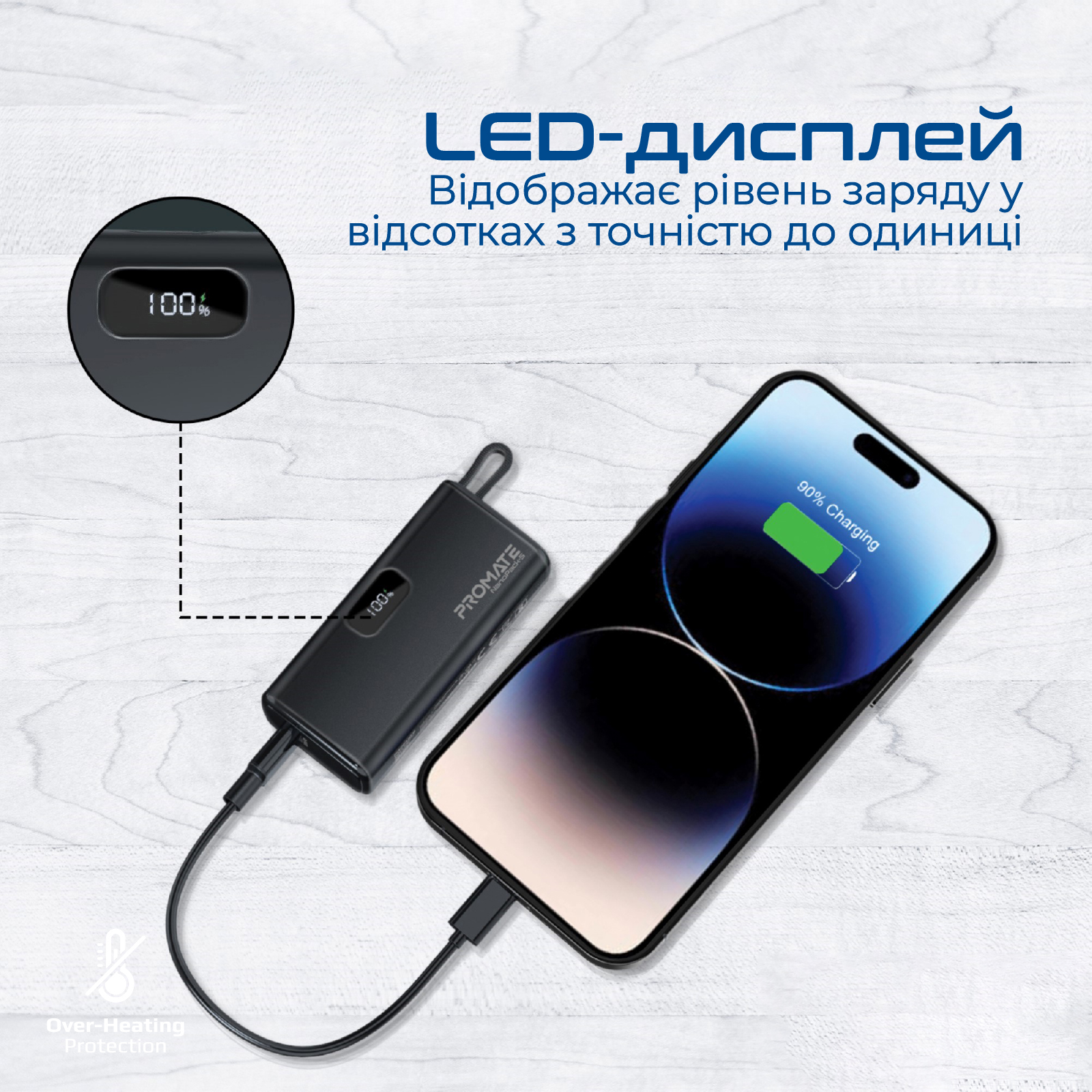 Універсальна мобільна батарея Promate Nanopack-5 5000mAh 20W Black - изображение 7