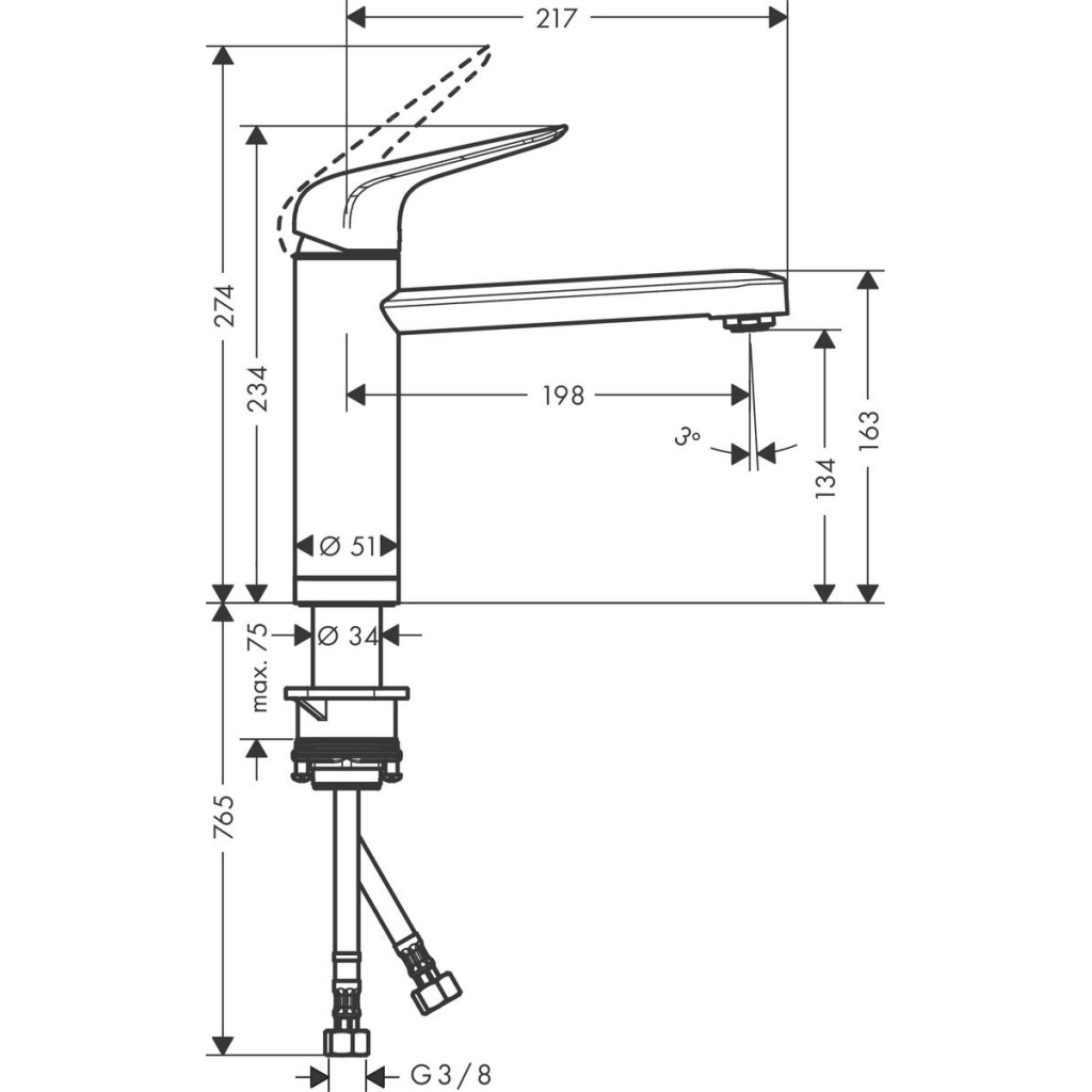 Змішувач Hansgrohe 71807000 - зображення 3