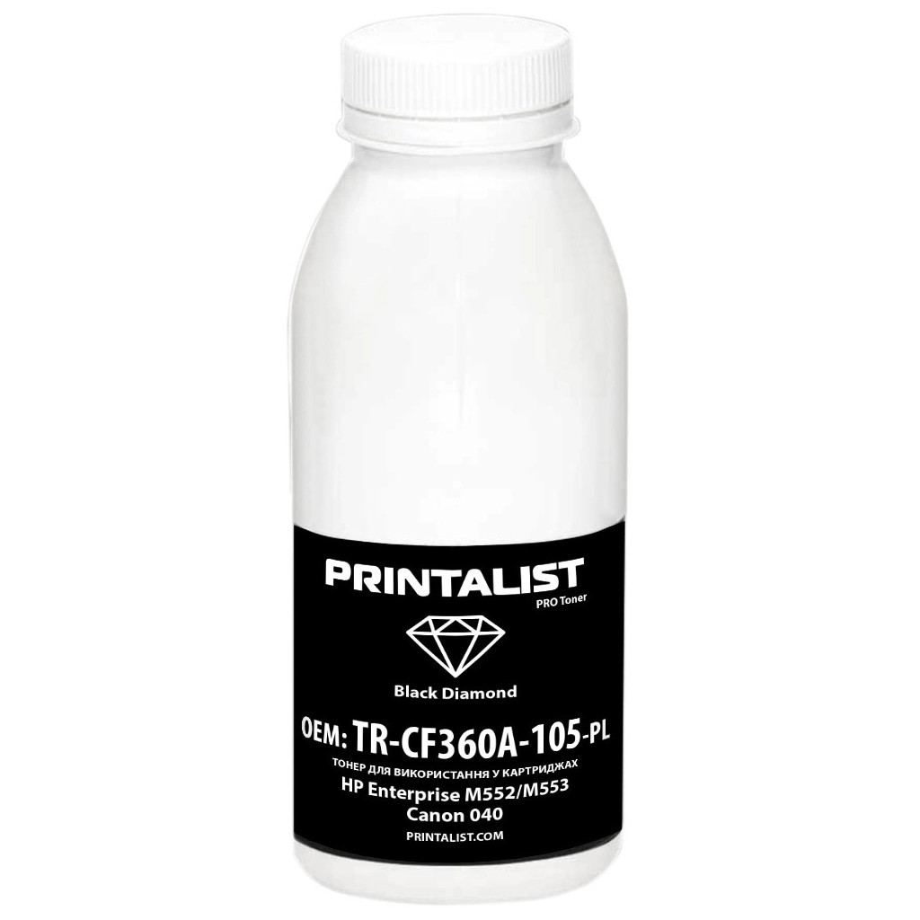 Тонер Printalist HP Enterprise M552/M553, Canon 040, 120г Black (TR-CF360A-105-PL) - зображення 1