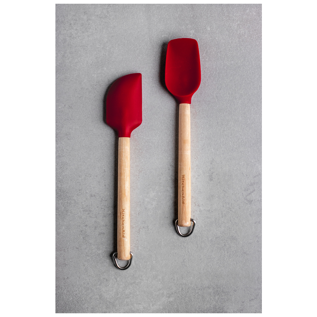 Лопатка кухонна KitchenAid Coreline для тіста, Набір 2 шт, 23,5 см, береза, червоний (KQR750OHERE) - зображення 7