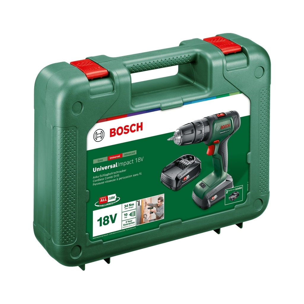 Шуруповерт Bosch UniversalImpact 18В 2х1.5Агод 20Нм 0-4400-1450обхв кейс ЗП 1.3кг (0.603.9D4.102) - зображення 3