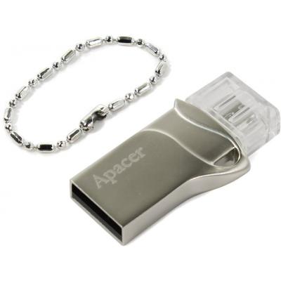USB флеш накопичувач Apacer 32GB AH173 Silver USB 2.0 OTG (AP32GAH173S-1) - зображення 6