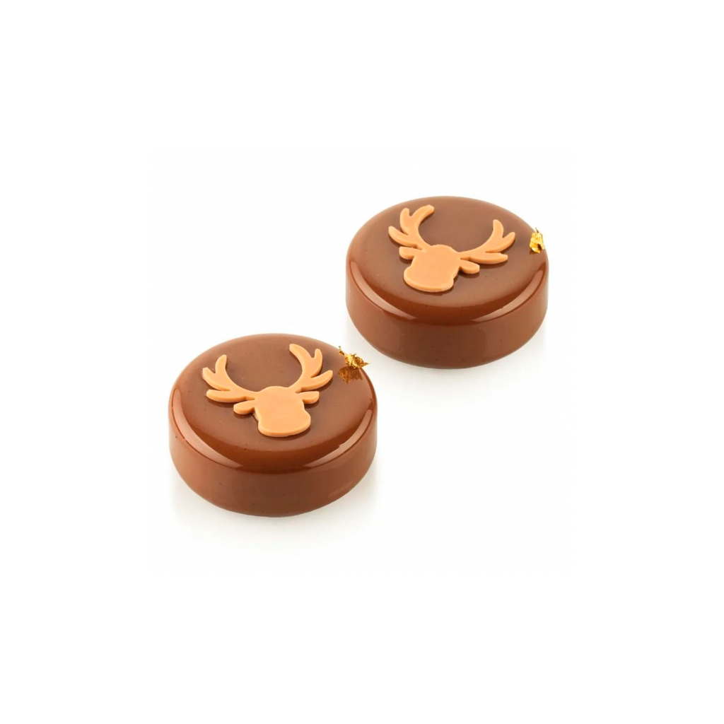 Кондитерський килимок Silikomart трафарет "Рудольф" 40 х 40 h 2 мм 2 шт (CHABLON RUDOLPH) - изображение 2