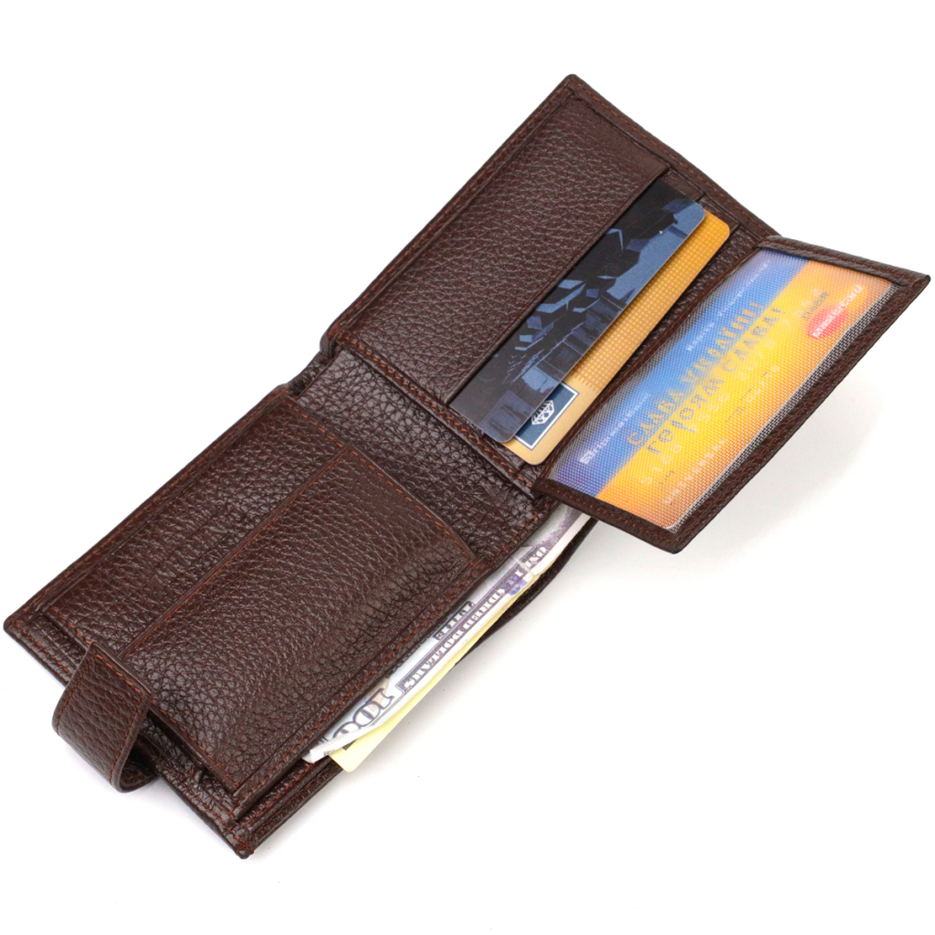 Портмоне Canpellini З натуральної зернистої шкіри Коричневе (21881) - зображення 7