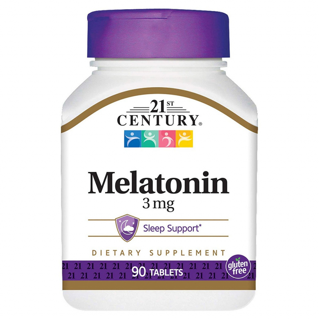 Амінокислота 21st Century Мелатонін, 3 мг, Melatonin, 90 таблеток (CEN-21240) - зображення 1