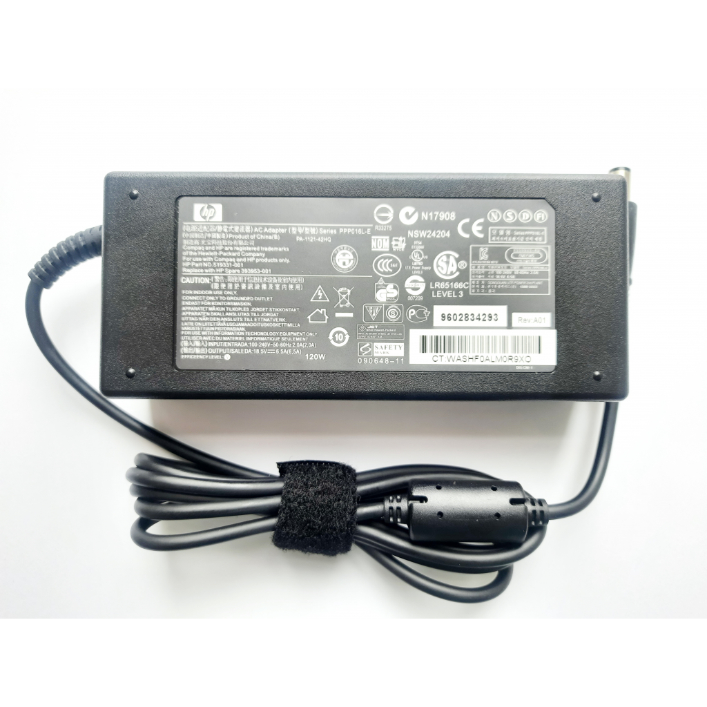 Блок живлення до ноутбуку HP 120W 18.5V 6.5A разъем 7.4/5.1(pin inside) (PPP016L / PPP017L) - зображення 1