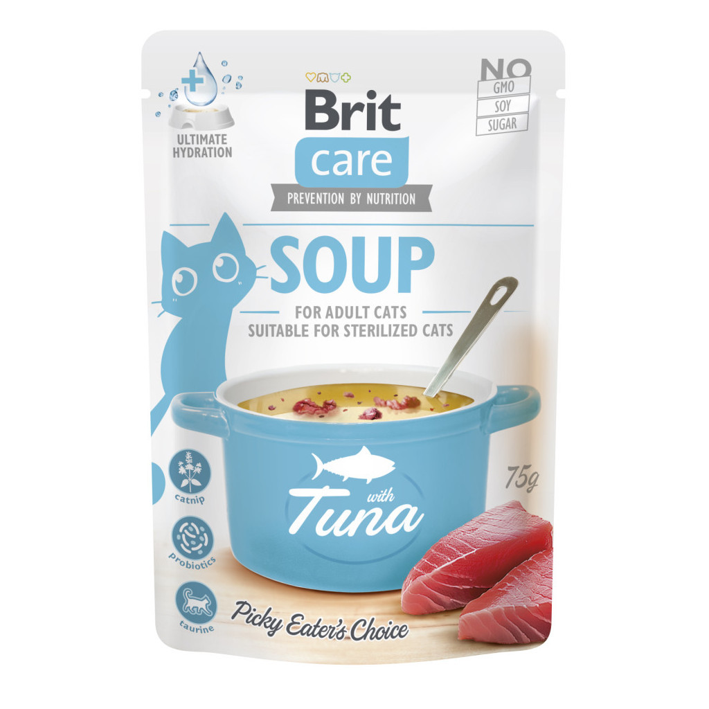 Вологий корм для кішок Brit Care Soup with Tuna з тунцем 75 г (8595602569205) - зображення 1