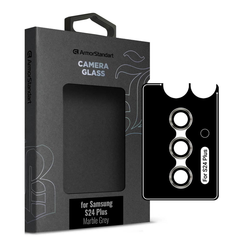 Скло захисне Armorstandart Camera glass Supreme Black Icon Samsung S24 Plus Marble Grey (ARM76610) - зображення 1