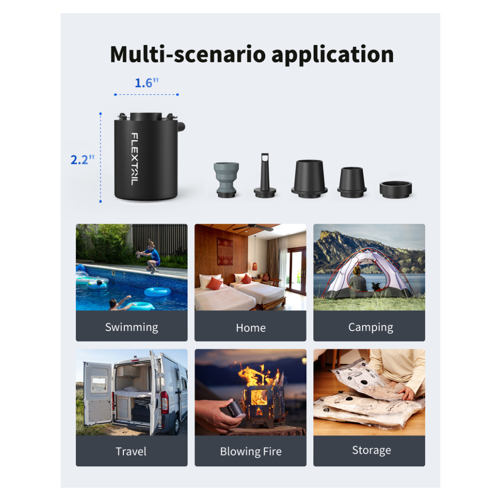 Насос для надувних меблів Flextail Tiny Pump, чорний (6975755961323) - picture 4