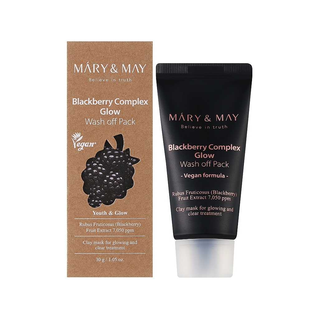 Маска для обличчя Mary & May Blackberry Complex Glow Wash Off Mask Антиоксидантна глиняна з ожиною 30 г (8809670682095) - зображення 2
