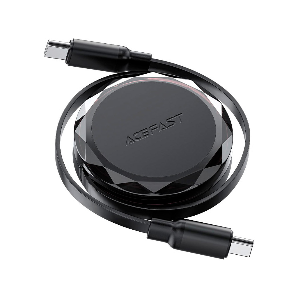 Дата кабель USB-C to USB-C 0.8m 60W dual retraction C13-03 Black Acefast (6974316280132) - зображення 3