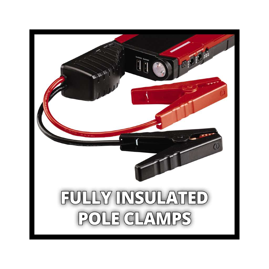 Пуско зарядний пристрій Einhell CE-JS 18 Jump Starter Power Bank, 18000мАг, 2хUSB 5В, 12В, пуск 600A (1091531) - зображення 2