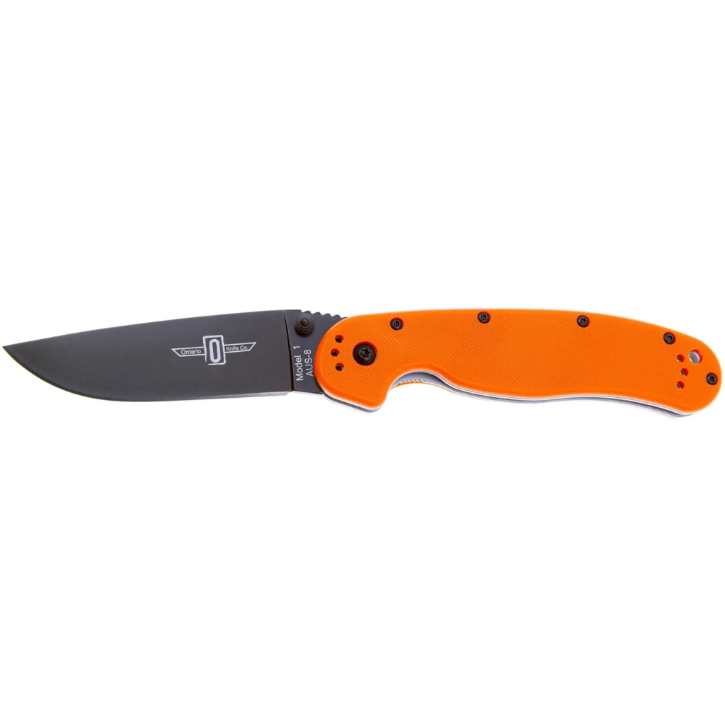 Ніж Ontario Knife RAT I AUS-8 Orange, Black Blade (ON8846OR) - зображення 1