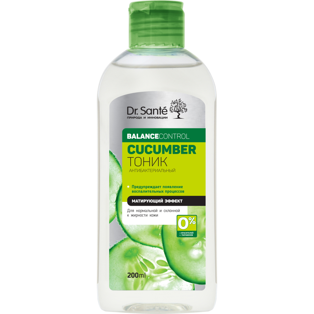 Тонік для обличчя Dr. Sante Cucumber Balance Control Антибактеріальний 200 мл (4823015917394) - изображение 1