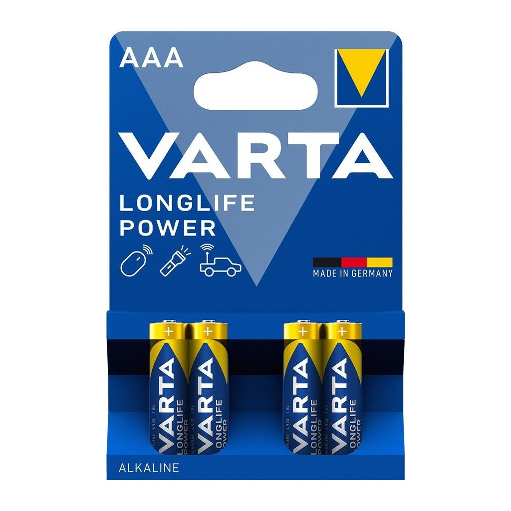 Батарейка Varta AAA Longlife Power лужна * 4 (04903121414) - зображення 1