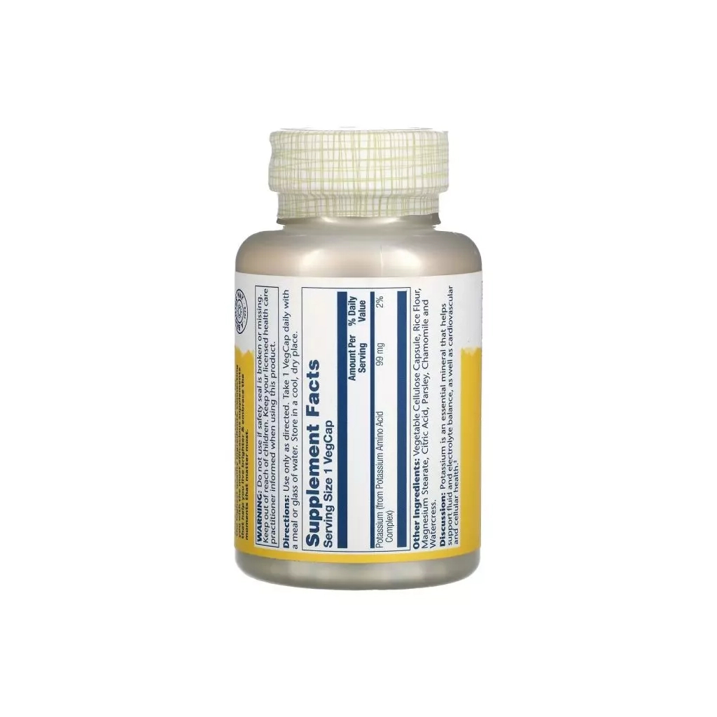 Мінерали Solaray Калій, 99 мг, Potassium, 200 вегетаріанських капсул (SOR-04671) - зображення 2