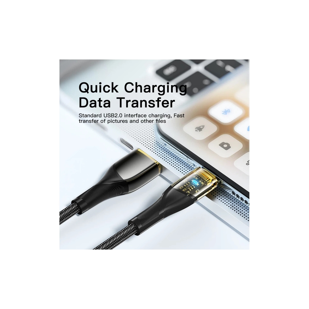 Дата кабель USB 2.0 AM to USB-C 1.0m 7A black Essager (EXCT-XJ01-P) - picture 4