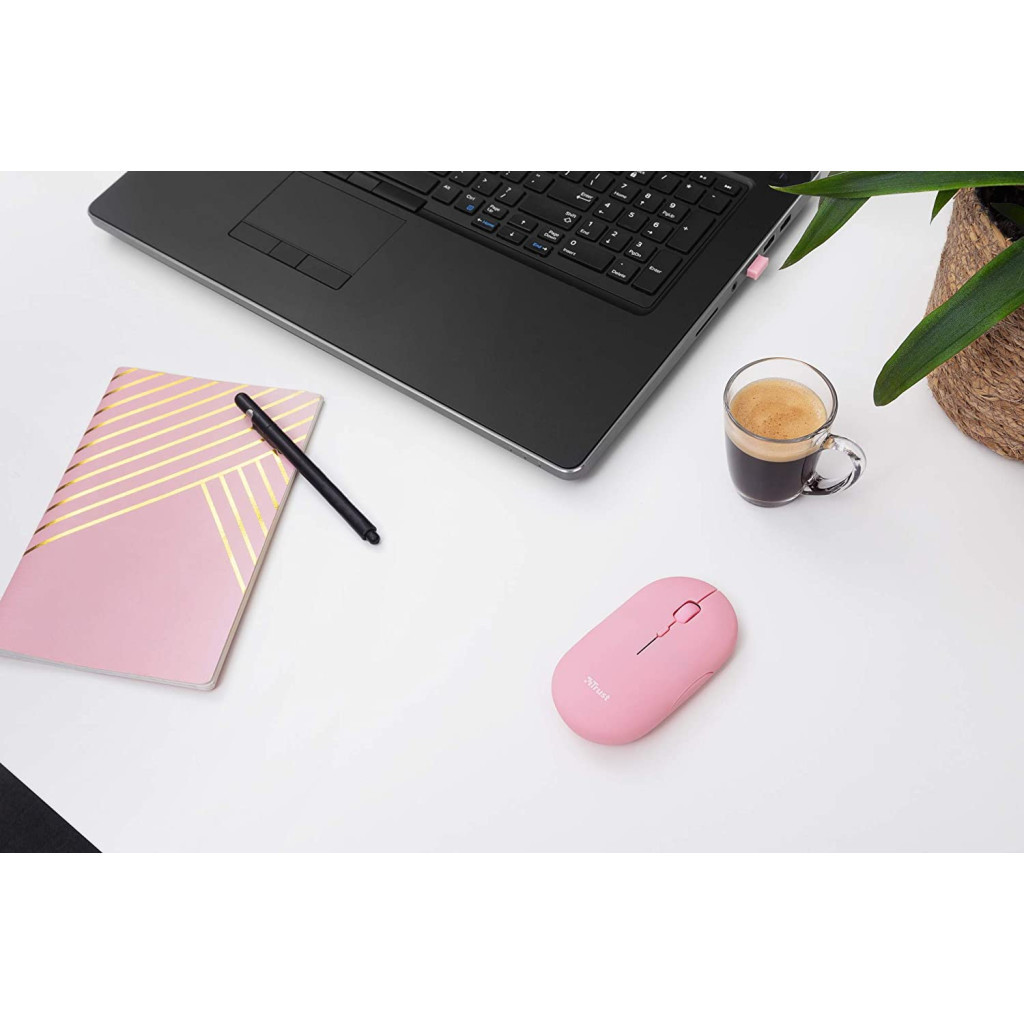 Мишка Trust Puck Wireless/Bluetooth Silent Pink (24125) - зображення 10