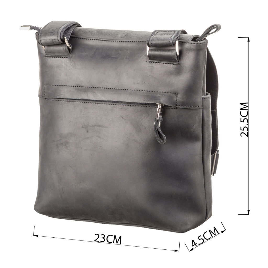 Сумка Shvigel З вінтажної шкіри Чорна (11078) - зображення 3