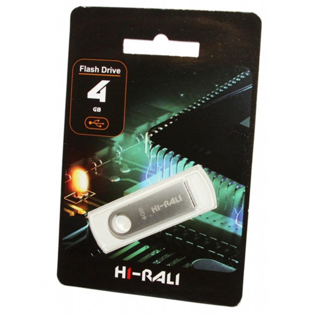 USB флеш накопичувач Hi-Rali 4GB Shuttle Series Silver USB 2.0 (HI-4GBSHSL) - зображення 1